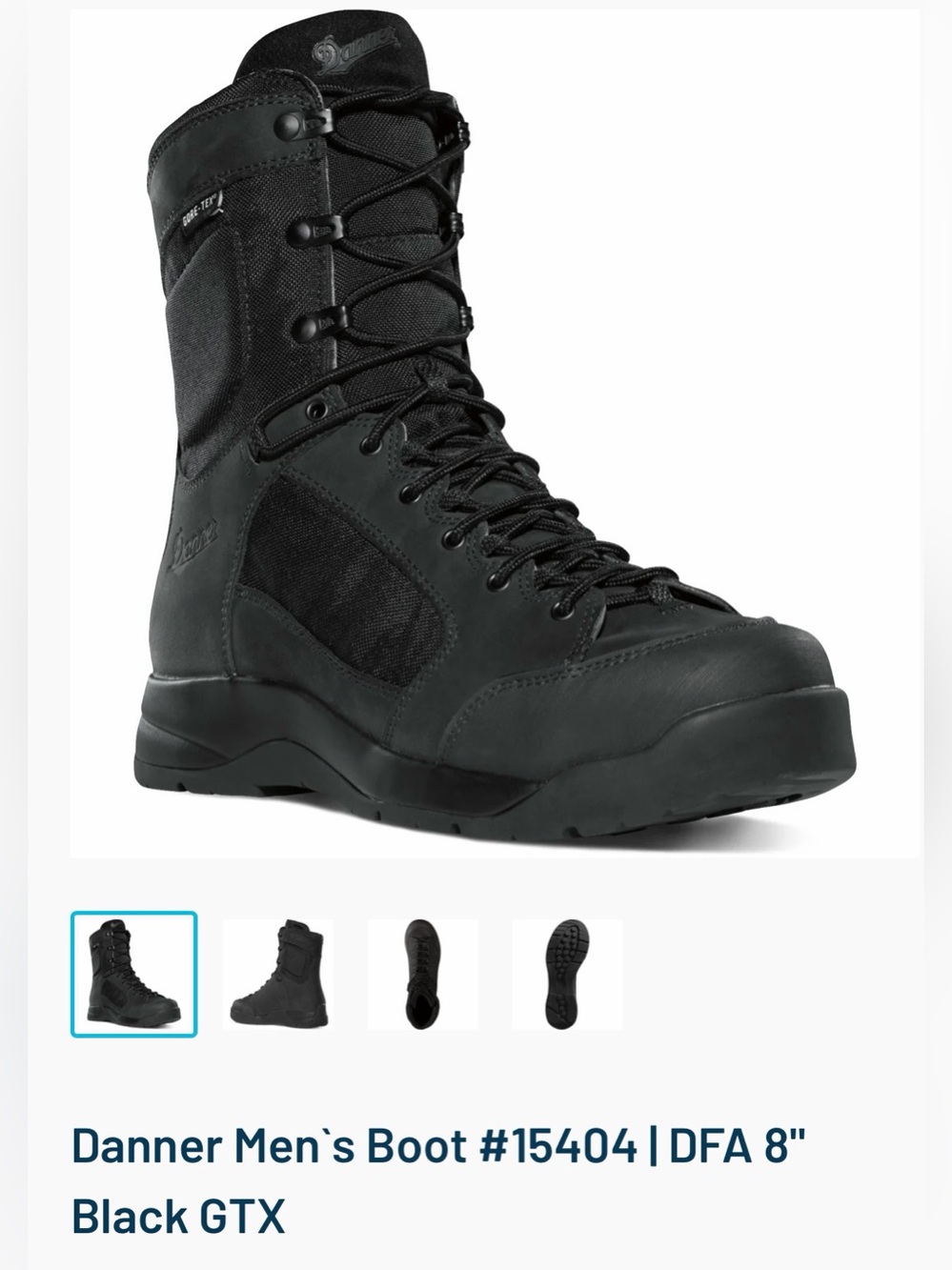Danner Men's Boot #15404 | DFA 8” Black Gore-Tex, Size 11ee.